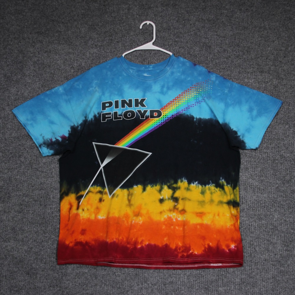 Pink Floyd Liquid Blue Dark Side of the Moon Tie Dye Band T‎ Shirt S/M